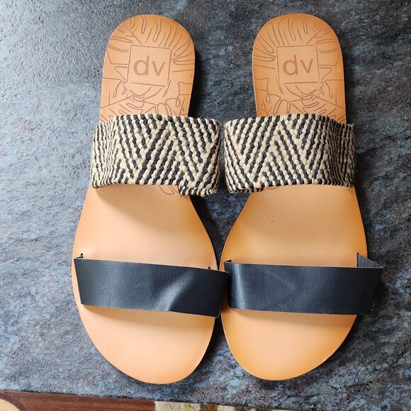 DV by Dolce Vita Daedra Woven Stretch Two Band Slide Sandals Size 9 - Picture 2 of 11